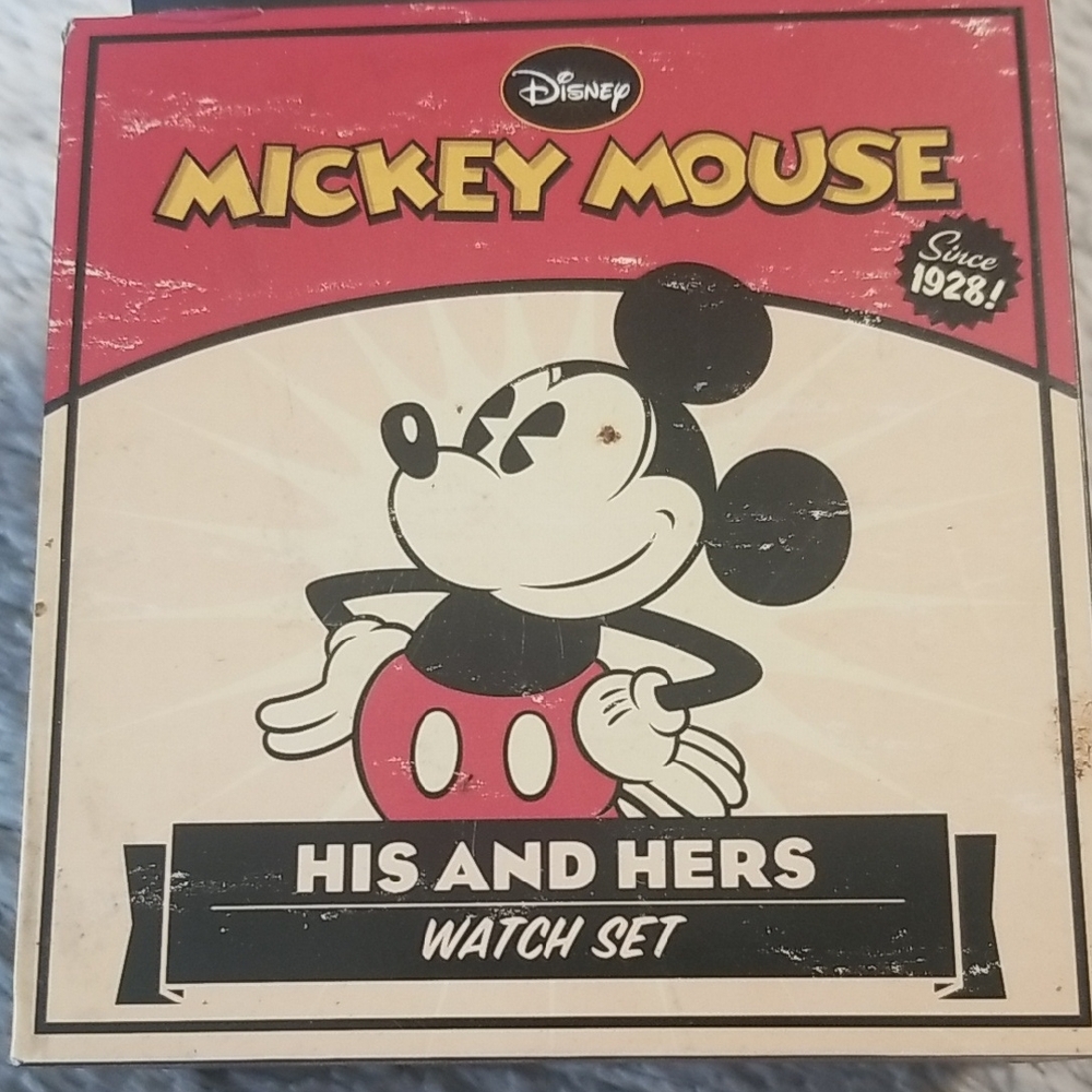 DISNEY ACCUTIME MICKEY & MINNIE WATCHES IN BOX